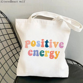 Ženska torba za kupovinu Positive Energy Girl Power Kawaii torba Harajuku Shopping platnena torba za kupovinu torba za djevojku Ženska torba na rame