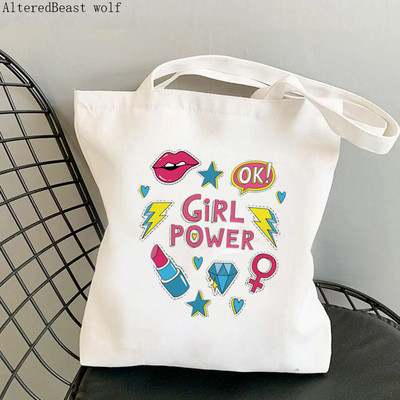 Ženska torba za kupovinu Positive Energy Girl Power Kawaii torba Harajuku Shopping platnena torba za kupovinu torba za djevojku Ženska torba na rame