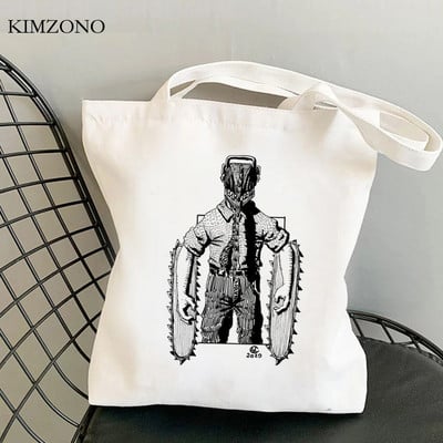 Chainsaw Man geantă de cumpărături bolsas de tela cotton tote shopper jute bag sac de cumpărături jute sacola sac toile