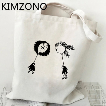 Τσάντα για ψώνια Junji Ito Τσάντα από γιούτα tote bolsas de tela καμβά παντοπωλείο τσάντα shopper string bolsas ecologicas grap