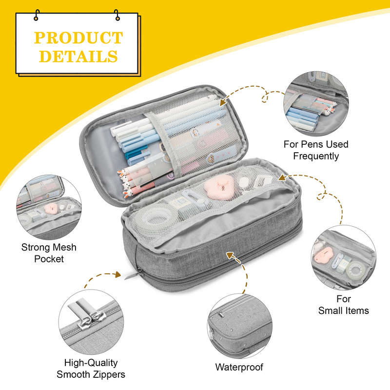 Višenamjenska školska pernica za osnovce i ženske šminke Vodootporna troslojna torba za pohranu velikog kapaciteta