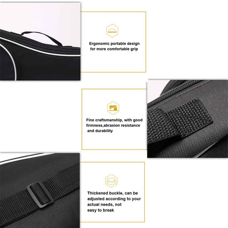 21/23/26 collu uzglabāšana ar rokturi Oksfordas auduma polsterēta Ukulele soma, biezināta ūdensizturīga melna kabatas mugursomas futrālis triecienizturīgs