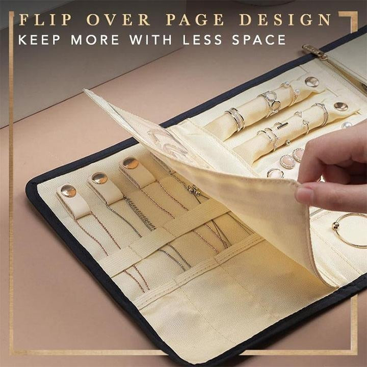 Sklopivi baršunasti rolni organizator nakita Sklopiva kutija za nakit za putovanje - Prstenje Ogrlice Torba za pohranu nakita
