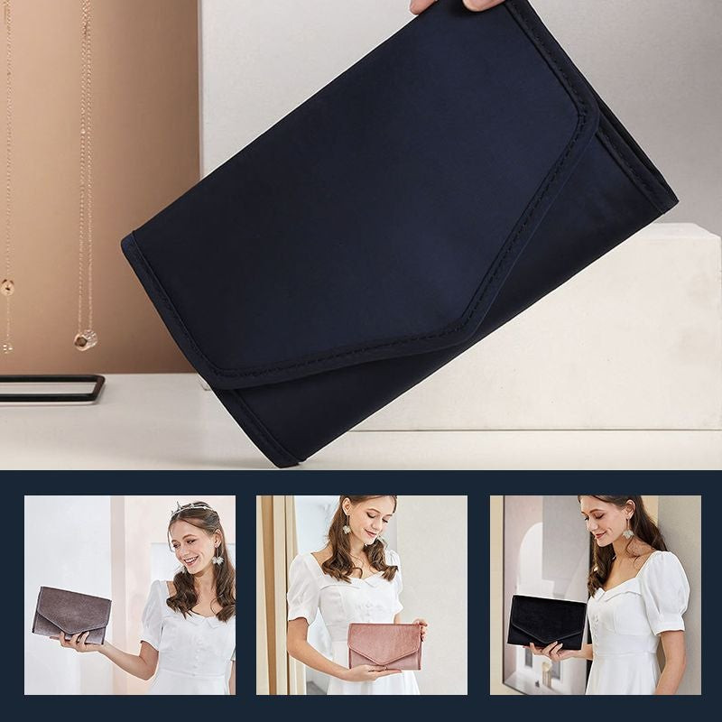 Sklopivi baršunasti rolni organizator nakita Sklopiva kutija za nakit za putovanje - Prstenje Ogrlice Torba za pohranu nakita