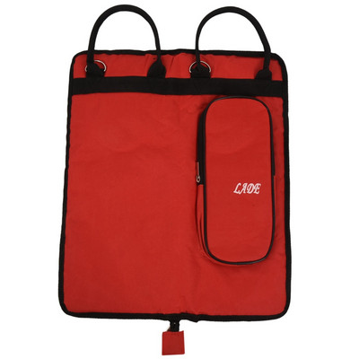 Torbica za torbicu za bubanj Držač palice za bubanj Torba za udaraljke s malletom za bubanj s vanjskim džepom i podnim kukama, crvena