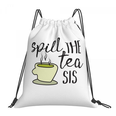 Spill The Tea Drawstring Bags Τσάντα πλάτης Γυναικεία Προσαρμοσμένη τσάντα Χαριτωμένα σακίδια τσάντες για γυναίκες