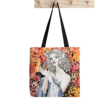 2021 Shopper Library Tote Bag Printed Tote Bag γυναικών Harajuku shopper τσάντα για κορίτσι Τσάντα ώμου για ψώνια Lady Canvas Bag