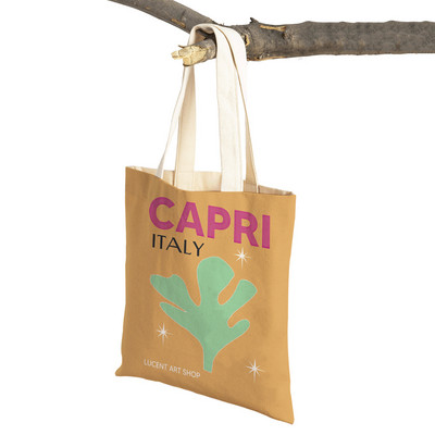 Capri Palmbeach Hawaii Monaco Miami Ibiza Femeie Genți de cumpărături Pânză pliabilă Geanta de călătorie nordică Geanta de mână pentru supermarket