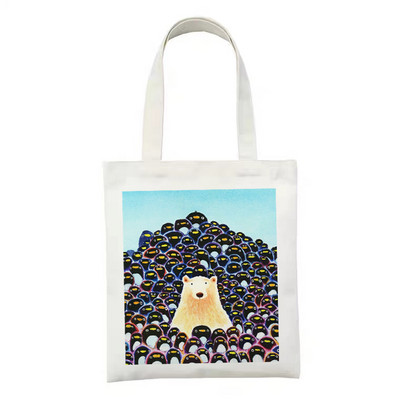 Korejske mačke sa slatkim printom, nova harajuku torba velikog kapaciteta, platnene vintage crtići Ulzzang Ins Sweet College Chic torbe na rame