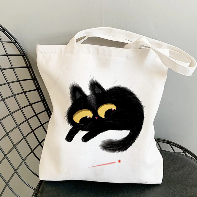 Korejske mačke sa slatkim printom, nova harajuku torba velikog kapaciteta, platnene vintage crtići Ulzzang Ins Sweet College Chic torbe na rame