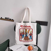 Zastrašujuće Zli Demon Smrt Sotonizam Američka horor priča Velika torba Unisex platnene torbe Torbe za kupnju Otisnute ležerne torbe na rame sklopive