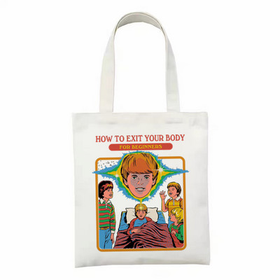 Zastrašujuće Zli Demon Smrt Sotonizam Američka horor priča Velika torba Unisex platnene torbe Torbe za kupnju Otisnute ležerne torbe na rame sklopive