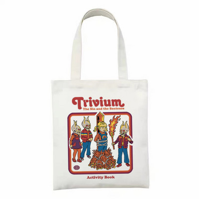 Zastrašujuće Zli Demon Smrt Sotonizam Američka horor priča Velika torba Unisex platnene torbe Torbe za kupnju Otisnute ležerne torbe na rame sklopive