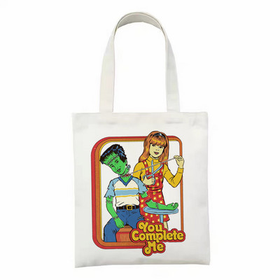 Zastrašujuće Zli Demon Smrt Sotonizam Američka horor priča Velika torba Unisex platnene torbe Torbe za kupnju Otisnute ležerne torbe na rame sklopive