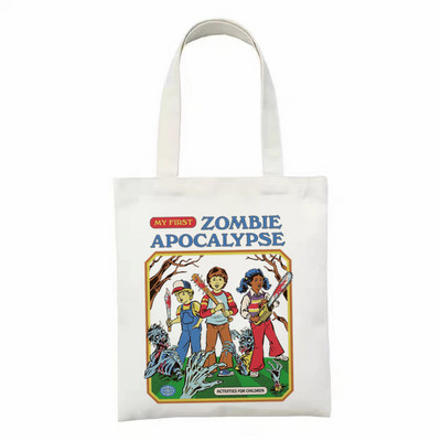 Zastrašujuće Zli Demon Smrt Sotonizam Američka horor priča Velika torba Unisex platnene torbe Torbe za kupnju Otisnute ležerne torbe na rame sklopive