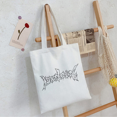 Maneskin Hip Hop Harajuku Gothic Style Platnene Shopper Velike torbe Kapacitet Vintage Ženske torbe Torba na rame Učiteljska torba