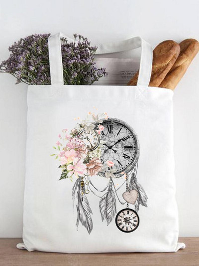 Ženska modna zvijezda Geometrijski slatki ispis iz 90-ih Ležerne kupovne torbe za kupnju Ženska platnena velika torba na ramena za djevojčice