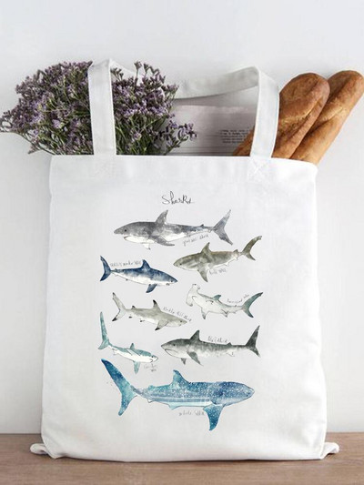 Ženska modna zvijezda Geometrijski slatki ispis iz 90-ih Ležerne kupovne torbe za kupnju Ženska platnena velika torba na ramena za djevojčice