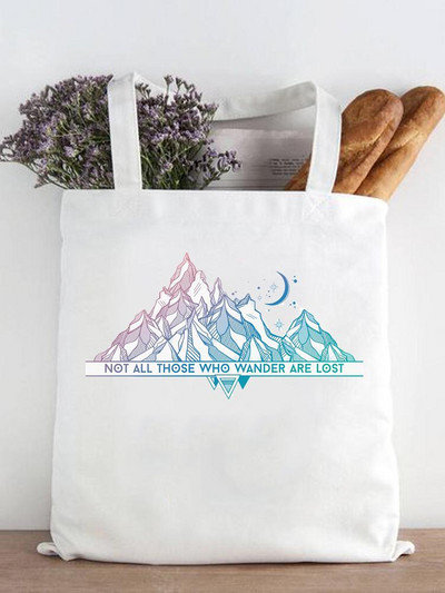 Ženska modna zvijezda Geometrijski slatki ispis iz 90-ih Ležerne kupovne torbe za kupnju Ženska platnena velika torba na ramena za djevojčice