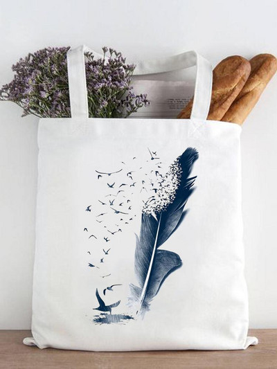 Ženska modna zvijezda Geometrijski slatki ispis iz 90-ih Ležerne kupovne torbe za kupnju Ženska platnena velika torba na ramena za djevojčice