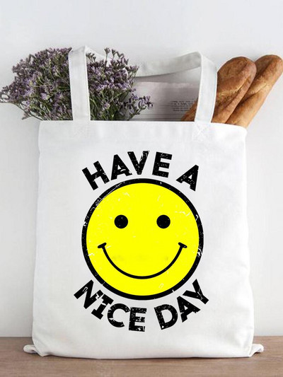 Ženska modna zvijezda Geometrijski slatki ispis iz 90-ih Ležerne kupovne torbe za kupnju Ženska platnena velika torba na ramena za djevojčice