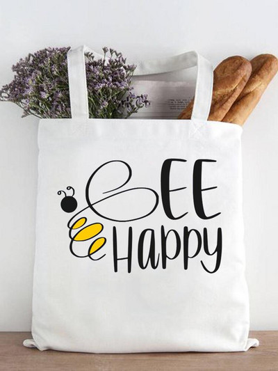 Ženska modna zvijezda Geometrijski slatki ispis iz 90-ih Ležerne kupovne torbe za kupnju Ženska platnena velika torba na ramena za djevojčice