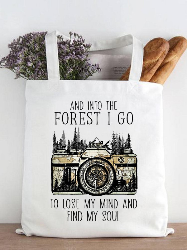 Ženska modna zvijezda Geometrijski slatki ispis iz 90-ih Ležerne kupovne torbe za kupnju Ženska platnena velika torba na ramena za djevojčice