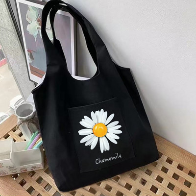 Platnena torba Ženske torbe za kupovinu Putnička torba Peaceminusone Daisy Series Trgovina namirnicama Ručne torbe od čistog pamuka Školske torbe za žene