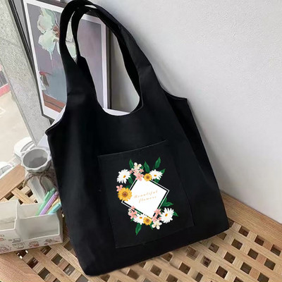 Platnena torba Ženske torbe za kupovinu Putnička torba Peaceminusone Daisy Series Trgovina namirnicama Ručne torbe od čistog pamuka Školske torbe za žene