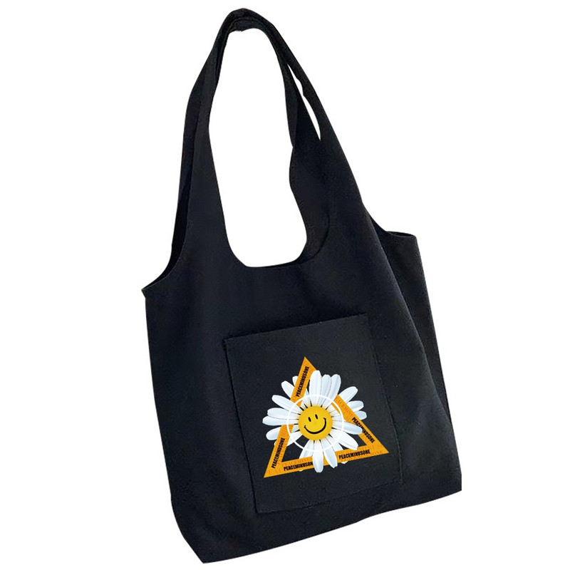 Platnena torba Ženske torbe za kupovinu Putnička torba Peaceminusone Daisy Series Trgovina namirnicama Ručne torbe od čistog pamuka Školske torbe za žene