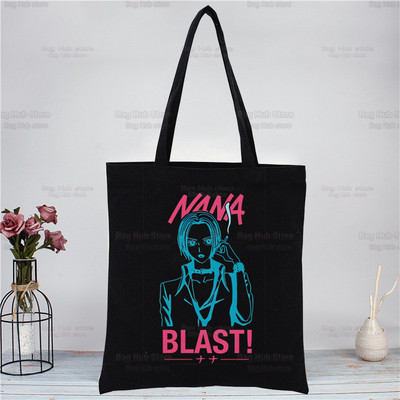 Nana Osaki Ιαπωνικά Anime Manga Shopper Τσάντα Καμβά Tote Τσάντες ώμου BLAST Τσάντα αγορών Μαύρες υφασμάτινες τσάντες φιλικές προς το περιβάλλον