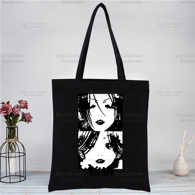 Nana Osaki Ιαπωνικά Anime Manga Shopper Τσάντα Καμβά Tote Τσάντες ώμου BLAST Τσάντα αγορών Μαύρες υφασμάτινες τσάντες φιλικές προς το περιβάλλον
