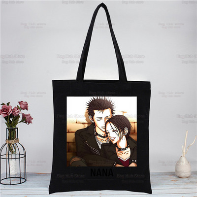 Nana Osaki Ιαπωνικά Anime Manga Shopper Τσάντα Καμβά Tote Τσάντες ώμου BLAST Τσάντα αγορών Μαύρες υφασμάτινες τσάντες φιλικές προς το περιβάλλον