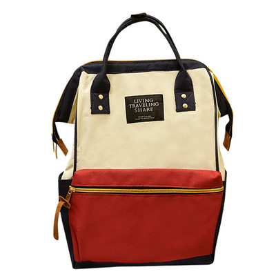 Unisex jednobojni ruksak, školska putna torba, dvostruka torba na rame, torba s patentnim zatvaračem, ručne torbe za žene