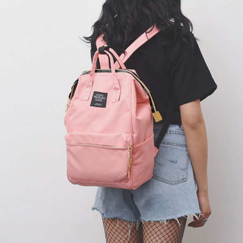 Unisex jednobojni ruksak, školska putna torba, dvostruka torba na rame, torba s patentnim zatvaračem, ručne torbe za žene