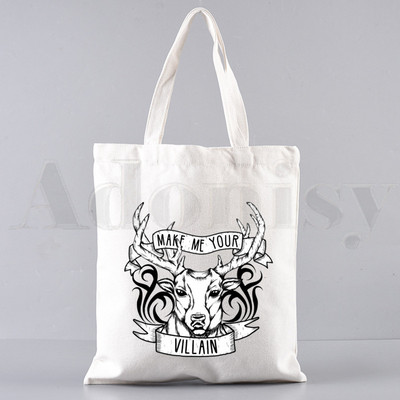 Shadow and Bone Fine Padaryk mane savo piktadariu Rankinės Pečių krepšiai Kasdieniai apsipirkinėjimo rankinės Merginoms Elegantiškas drobinis krepšys