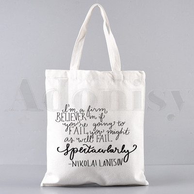 Shadow and Bone Fine Padaryk mane savo piktadariu Rankinės Pečių krepšiai Kasdieniai apsipirkinėjimo rankinės Merginoms Elegantiškas drobinis krepšys