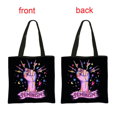 Fenimism Girl Power Shopping Bag Feminističke ženske torbe na rame za putovanja Grl Pwr ručna torba Višekratna torba za pješčanu plažu Poklon