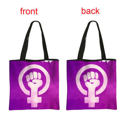 Fenimism Girl Power Shopping Bag Feminističke ženske torbe na rame za putovanja Grl Pwr ručna torba Višekratna torba za pješčanu plažu Poklon