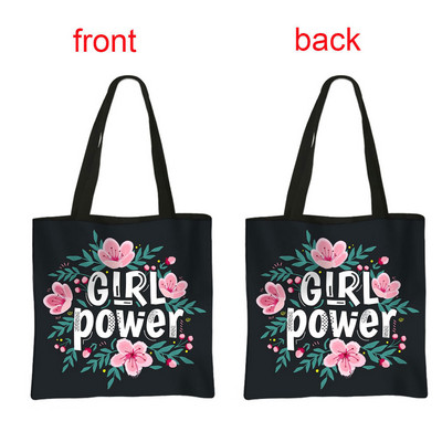 Fenimism Girl Power Shopping Bag Feminističke ženske torbe na rame za putovanja Grl Pwr ručna torba Višekratna torba za pješčanu plažu Poklon