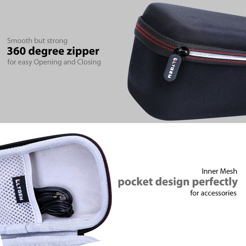 LTGEM EVA kietas dėklas, skirtas DOSS SoundBox Plus nešiojamam belaidžiam Bluetooth garsiakalbiui Belaidis garsiakalbis telefonui, planšetiniam kompiuteriui, televizoriui ir kt.