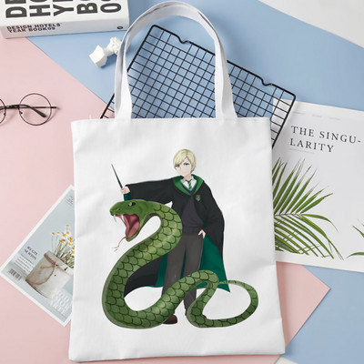 Drako Malfoja iepirkumu soma rokassomiņa atkārtoti lietojama pircēja eko tote džutas soma soma bolsa compra audums pēc pasūtījuma