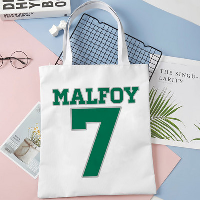 Drako Malfoja iepirkumu soma rokassomiņa atkārtoti lietojama pircēja eko tote džutas soma soma bolsa compra audums pēc pasūtījuma