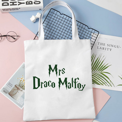 Drako Malfoja iepirkumu soma rokassomiņa atkārtoti lietojama pircēja eko tote džutas soma soma bolsa compra audums pēc pasūtījuma