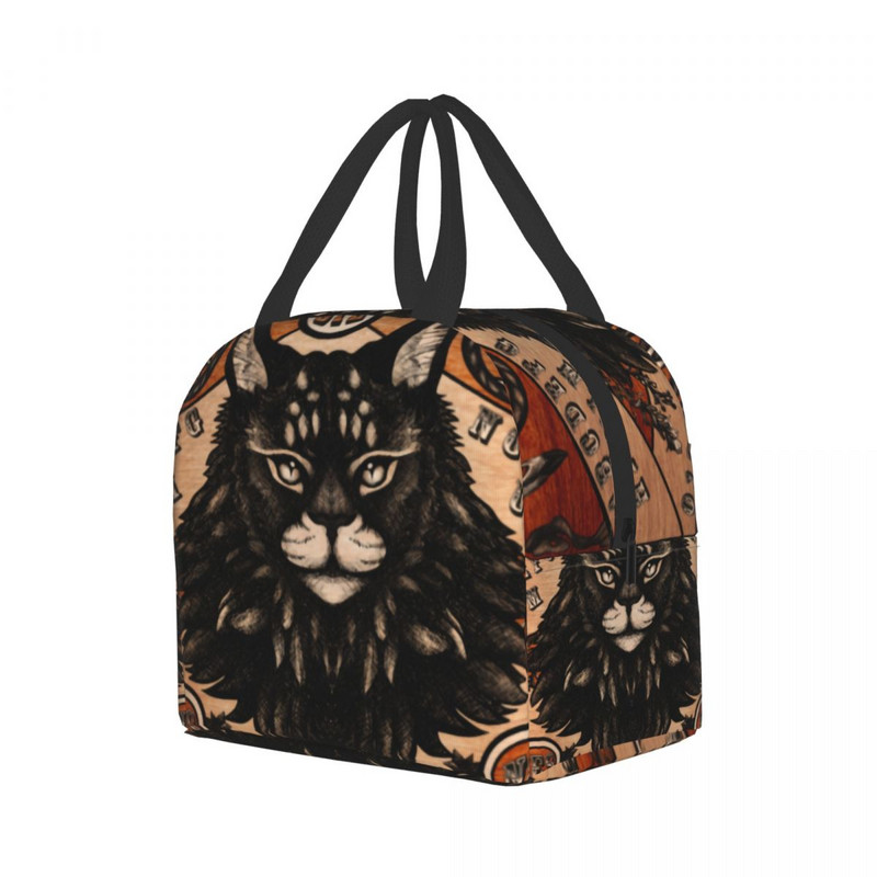 Ouija Board Witch izolirane torbe za ručak za žene Maine Coon prijenosni toplinski hladnjak Bento Box Posao Škola Putovanja