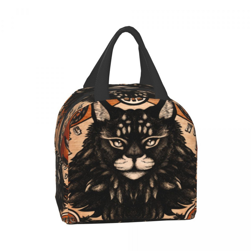 Ouija Board Witch izolirane torbe za ručak za žene Maine Coon prijenosni toplinski hladnjak Bento Box Posao Škola Putovanja