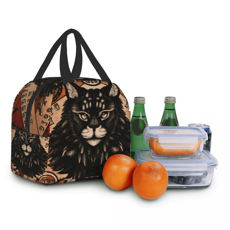 Ouija Board Witch izolirane torbe za ručak za žene Maine Coon prijenosni toplinski hladnjak Bento Box Posao Škola Putovanja