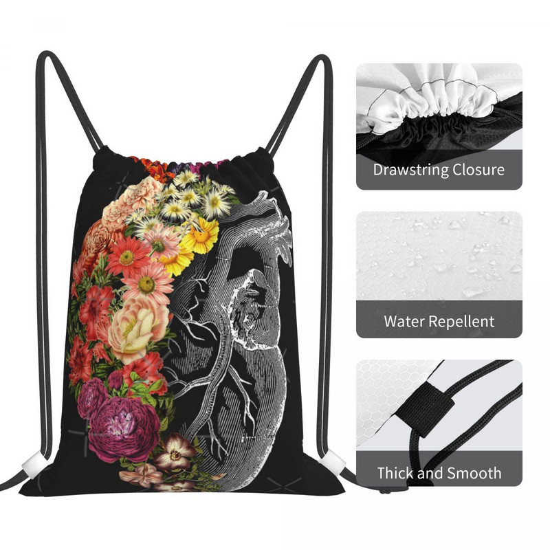 Virág Szív tavaszi húzózsinór Táskák Hátizsákok Lányok Táska Utazótáskák Kis hátizsák Gyerektáska Hátizsák