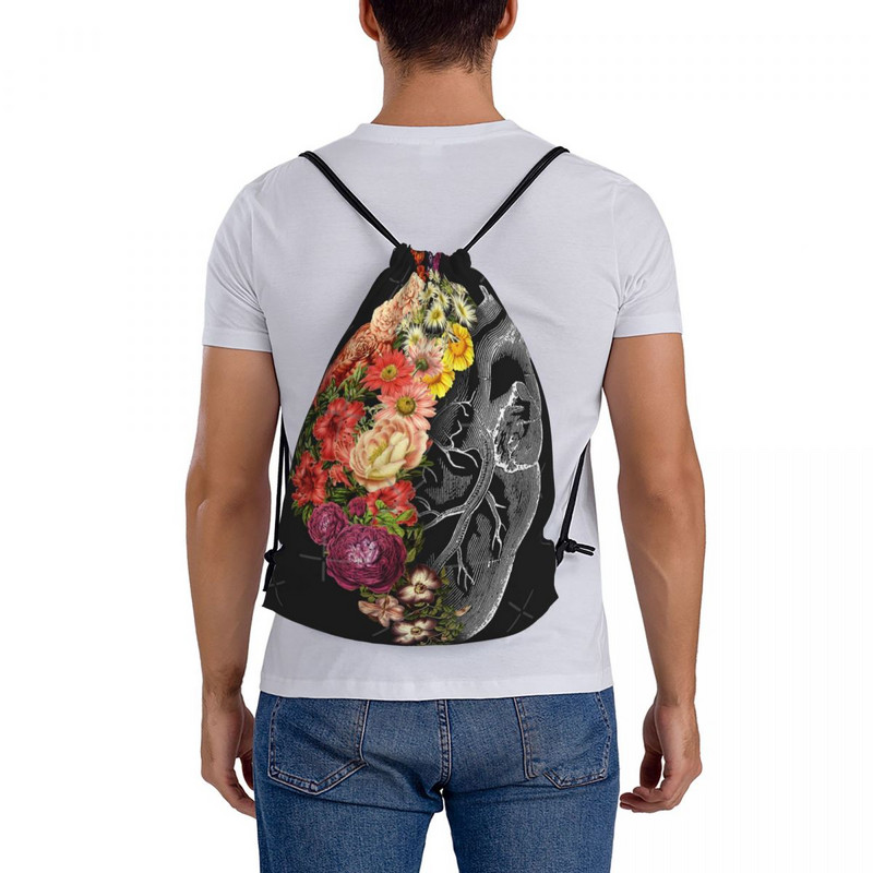 Virág Szív tavaszi húzózsinór Táskák Hátizsákok Lányok Táska Utazótáskák Kis hátizsák Gyerektáska Hátizsák