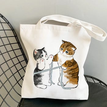 Τσάντες ώμου για κορίτσια Fashion Shopper Τσάντα Kawaii Cats Χαριτωμένα τσάντες ζώων Τσάντες αγορών Τσάντες καμβά Τσάντες tote Τσάντες τσάντες Casual κορίτσι